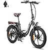 Fafrees E Bike Klapprad, 20 Zoll Electric Fahrrad für Herren Damen Bis 25 km/h mit 36V 18AH Abnehmbarem Akku 250W Motorund, Mountainbike mit 7S Gängen, F20 Pro Schwarz