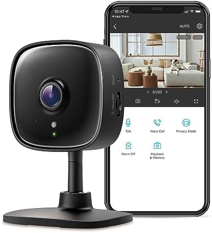TP-Link New Tapo 2K Indoor Security Camera for Baby Monitor, Pet Camera | Motion Detection | 2-Way Audio | Night Vision | Cloud & SD Card Storage | Works w/Alexa & Google Home | Black | Tapo C111
