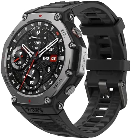 Amazfit T-Rex 3 Outdoor Smartwatch 48mm AMOLED Display, Offline Karten & Navigation, 6 Satellitensysteme Dual Band GPS, 27 Tage Akkulaufzeit, NFC Zahlung, 170+ Sportmodus,45m Freitauchen für Abenteuer