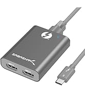 SABRENT Thunderbolt 3 to Dual HDMI 2.0 Display Adapter for Windows or Mac | up to 4K Resolution a...