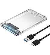 SABRENT 2.5-Inch SATA to USB 3.0 Tool-Free Clear External Hard Drive Enclosure [Optimized for SSD...