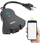 HBN Outdoor Smart Plug, Wi-Fi Heavy Duty Outlet with 3 Independent Outlets, Compatible with Alexa...