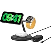 Belkin MagSafe-Compatible 3-in-1 Wireless Charger Stand 15W - Qi2-Certified Wireless Charging Sta...