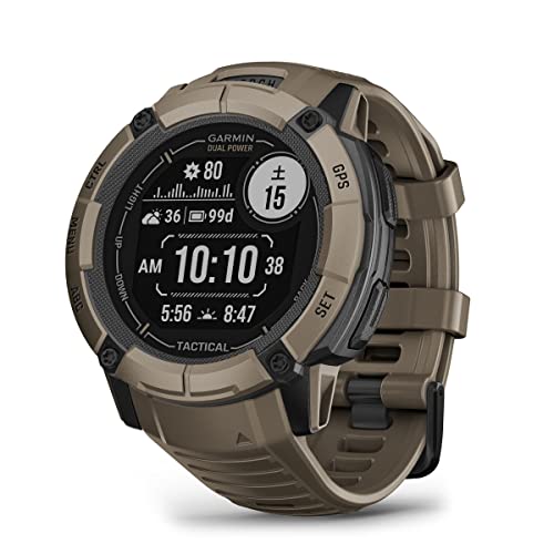 ガーミン(GARMIN) Instinct 2X Dual Power Tactical Edition Coyote Tan タフネスGPSスマートウォッチ Suica対応 防水 防塵 耐熱 ストレス値 心拍数 登山【日本正規品】