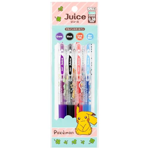 ショウワノート ポケットモンスター ゲルインキボールペン Juice ジュース A柄 4色セット ボール径0.38mm A柄 860729014