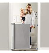 Momcozy Retractable Baby Gate, 33" Tall, Extends up to 55" Wide, Child Safety Baby Gates for Stai...