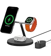 Belkin MagSafe Charger, 3-in-1 Wireless Charging Stand, 2ND GEN, 33% Faster for Apple Watch, iPho...