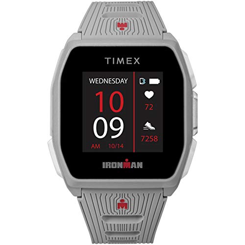 TIMEX IRONMAN R300 GPS スマートウォッチ 心拍数41mm ライトグレー シリコンストラップ付き, ライトグレー, 41mm, モダン