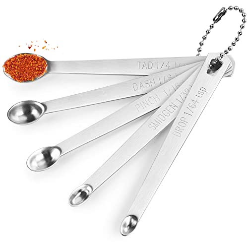 5 Pcs Mini Measuring Spoons Set, Stainless Steel