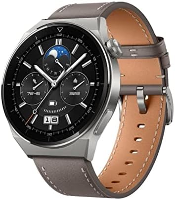 Huawei Watch GT 3 Pro 46mm Smartwatch, Titangehäuse, Saphirglas, Tauch Modus,Lange Akkulaufzeit, dratlosses Aufladen,Herzfequenz- und SpO2 Überwachung, Anrufe per Bluethooth, Deutsche Version, braun