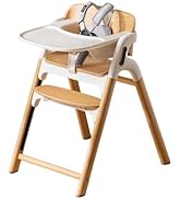 Momcozy DinerPal Wooden High Chair for Babies, Toddlers & Adults Up to 308 Lbs, Convertible Baby ...