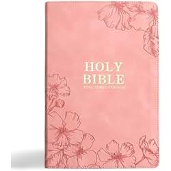 KJV Holy Bible, Giant Print with Cross-References, Soft Pink LeatherTouch with Floral Cover Design, Thumb Index, Ribbon Marker, Red Letter, Full-Color Maps, Easy-to-Read MCM Type, King James Version