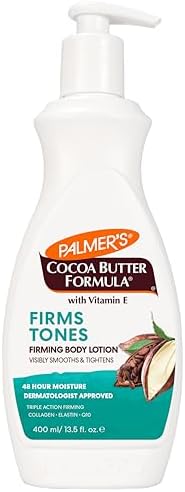 Palmer's Cocoa Butter Formula Skin Firming Body Lotion, Toning & Tightening Cream with Q10, Collagen & Elastin, Pump Bottle, 13.5 Oz.