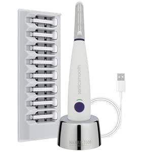 MICHAEL TODD Beauty - Sonicsmooth – SONIC Technology Dermaplaning Tool - 2 in 1 Women’s Facial Exfoliation &amp; Peach Fuzz Hair Removal System with 8 Weeks of Dermaplaning Blades