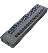 SABRENT 16-Port USB 3.0 Data HUB and Charger with Individual switches [90 Watts] (HB-PU16)