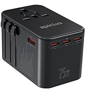 EPICKA Universal Travel Adapter, GaN 75W International Plug Adapter with 3 USB-C PD Fast Charging...