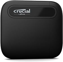 Crucial X6 2TB Portable SSD - Up to 800MB/s - PC and Mac - USB 3.2 USB-C External Solid State Drive - CT2000X6SSD9 - Black