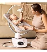 Momcozy Baby Swing, 3D Multifunctional AUTO Baby Infant Swing, Compact 6 Motions & 4-Speeds Baby ...