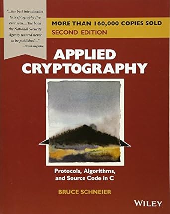 Applied Cryptography: Protocols, Algorithms, and Source Code in C