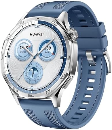 HUAWEI Watch GT 5 46 mm Smartwatch, Kunstvolles Design, Erweiterte Lauf- und Fahrradfunktionen, Gesundheitsmonitoring, Bis zu 14 Tage Akkulaufzeit, Kompatibel mit iOS & Android, Blau