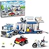 City Police Mobile Command Center Truck Building Blocks Kit Toys, Police Vehicles Series Prison Break Jail Set with Action Cop Motorbike, ATV, Arms Play Set for Boys and Kids Age 5+ (483 Pieces)