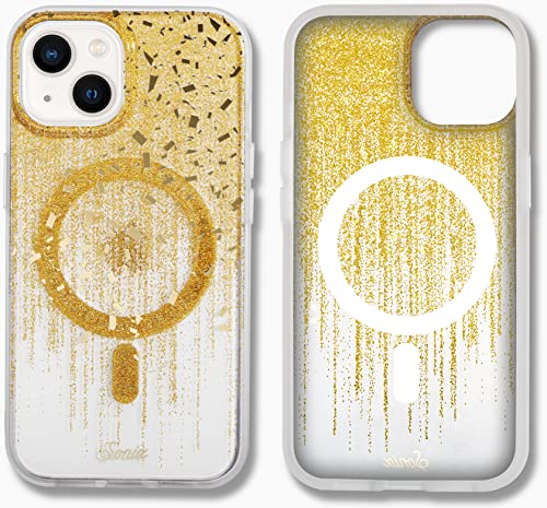 Sonix iPhone 14 / iPhone 13用ケース | MagSafe対応 | 10フィート落下テスト済み | Drippin' Gold Glitter