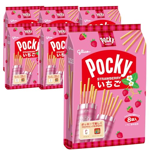 江崎グリコ いちごポッキー 8袋×6個 大容量 個包装 いちご カカオ お菓子 おかし チョコ チョコレート スナック ギフト バレンタンデー ホワイトデー コーヒー チョコバー 板チョコ