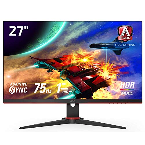 AOC ゲーミング液晶モニター 27G2E5/11 (27インチ/フルHD/IPS/HDMI/DisplayPort/75Hz/応答速度1ms/HDRエフェクトモード/FreeSync/フリッカーフリー/ローブルーモード)