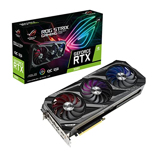 ASUS RTX3080 搭載 トリプルファン ビデオカード 12GB ROG-STRIX-RTX3080-O12G-GAMING black