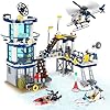 City Police Station STEM Building Sets, Compatible with Lego Military Helicopter Airplane,Boats Ship, Swat Team,Building Kit for Kids, 565 PCS Best Gift for 6-10 Boys