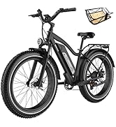 Himiway Cruiser Ebike 26" × 4" E-Fatbike E-Mountainbike 48V 17,5Ah/840Wh AKKU für Herren Damen mi...