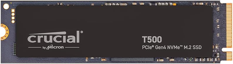 Crucial T500 2TB SSD PCIe Gen4 NVMe M.2 Internal Gaming SSD, Up to 7400MB/s, TLC NAND, Laptop and Desktop Compatible, Micr...