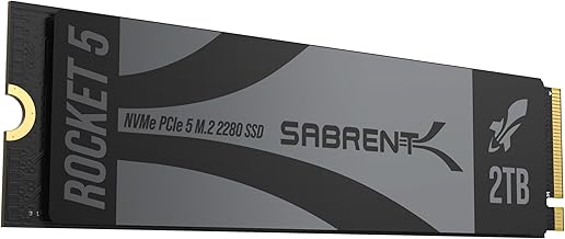 SABRENT Rocket 5 M.2 NVMe SSD 2TB PCIe GEN 5, 14Gbps X4 Internal Solid State Drive, 2280 Gaming Performance Hard Drive, Ba...