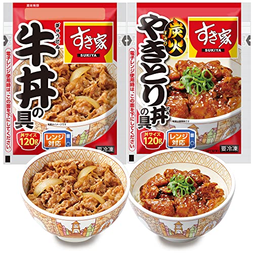 お試しセット 牛×炭火やきとり 計20食 すき家 牛丼の具120g 10パック×炭火やきとり丼の具120g 10パック【冷凍】