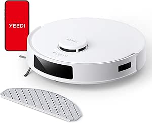 Yeedi C12 Robot Vacuum Cleaner and Mop, 8000Pa Strong Suction, ZeroTangle Brush, Smart Navigation, Self-Charging, Work with Alexa, White