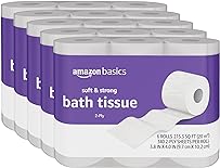 Amazon Basics Soft and Strong 2-Ply Toilet Paper, 30 Ultra Rolls = 120 Regular Rolls, Unscented, 340 Sheet (30 Rolls)