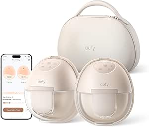 eufy Wearable Breast Pump S1 Pro, Electric Hands-Free Breast Pump with Heating Technology, Portable Charging Case, App-Controlled Smart Rhythm, Hospital-Grade Suction, Leak-Proof and Ultra-Quiet