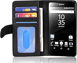 Cadorabo Book Case Compatible with Sony Xperia Z5 in Midnight Black - with Magnetic Closure and 3 Card Slots - Wallet Etui...