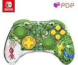 PDP REALMz™ Wireless Nintendo Switch Pro Controller, Customizable LED, 40 Hour Rechargeable Battery Power, 30 Foot Connection, Officially Licensed by Nintendo: Pikmin Clover Patch (Green)