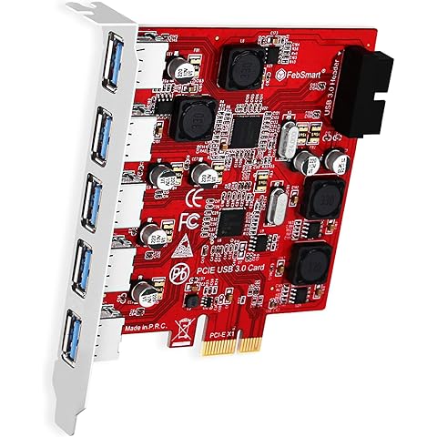 7-Ports Superspeed 5Gbps USB 3.0 PCIE Expansion Card, 5-Ports USB-A and an 19Pin US...