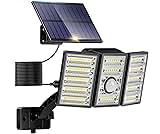 Realky Solarlampen für Außen mit Bewegungsmelder,Solarleuchte mit 108 LED Solar Strahler IP65 Wasserdichte Aussenleuchte mit 5m Kabel für Garage, Carport, Garten, Terrasse, Haustür, Veranda,Straßen