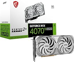 MSI Gaming RTX 4070 Ti Super 16G Ventus 2X White OC Graphics Card (NVIDIA RTX 4070 Ti Super, 256-Bit, Extreme Clock: 2655 ...