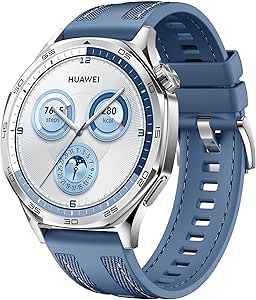 HUAWEI Watch GT 5 46 mm Smartwatch, Kunstvolles Design, Erweiterte Lauf- und Fahrradfunktionen, Gesundheitsmonitoring, Bis zu 14 Tage Akkulaufzeit, Kompatibel mit iOS &amp; Android, Blau