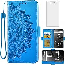 Asuwish Compatible with Sony Xperia Z5 Wallet Case and Tempered Glass Screen Protector Credit Card Holder Flip Purse Acces...