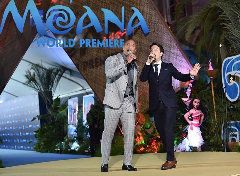 Dwayne Johnson and Lin-Manuel Miranda at an event for Moana (2016)