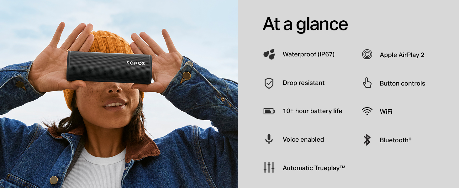 Sonos Roam at a glance features