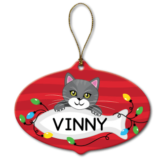 Personalized Ceramic Cat Ornament