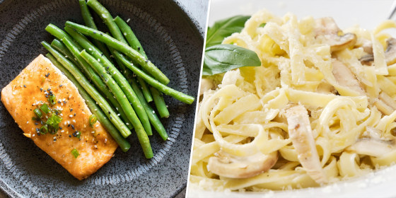 Salmon Pasta Fettuccine Alfredo Chicken