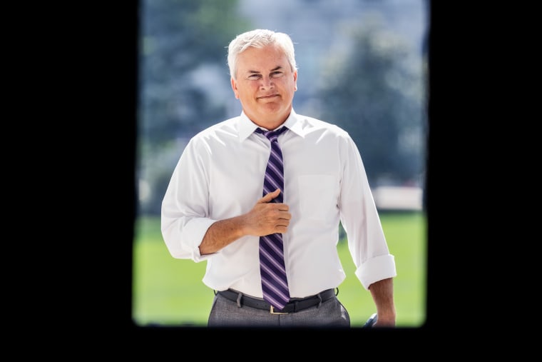 Rep. James Comer, R-Ky., arrives to the U.S. Capitol for the last votes of the week on July 20, 2023.