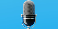 Microphone On Blue Background